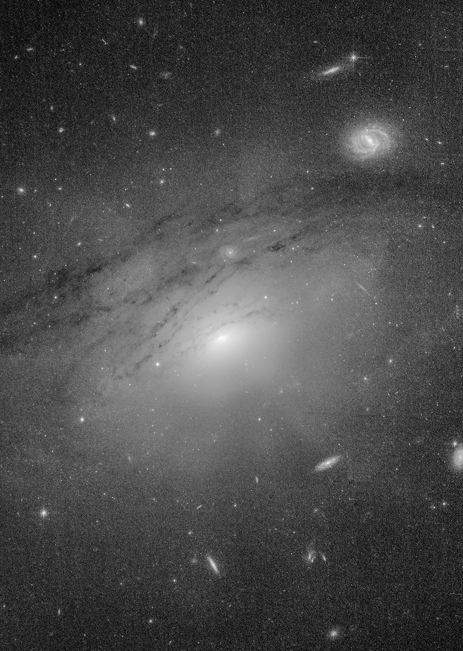 Judy Schmidt, an image processing expert and citizen scientist, enhanced this image of IC 5063--a Seyfert galaxy with an active galactic nuclei--from Barth's Prop15444, to reveal deep shadows, or rays, seeming to emanate from the galaxy; in this image, the dark rays can be seen near the top and bottom of the galaxy.