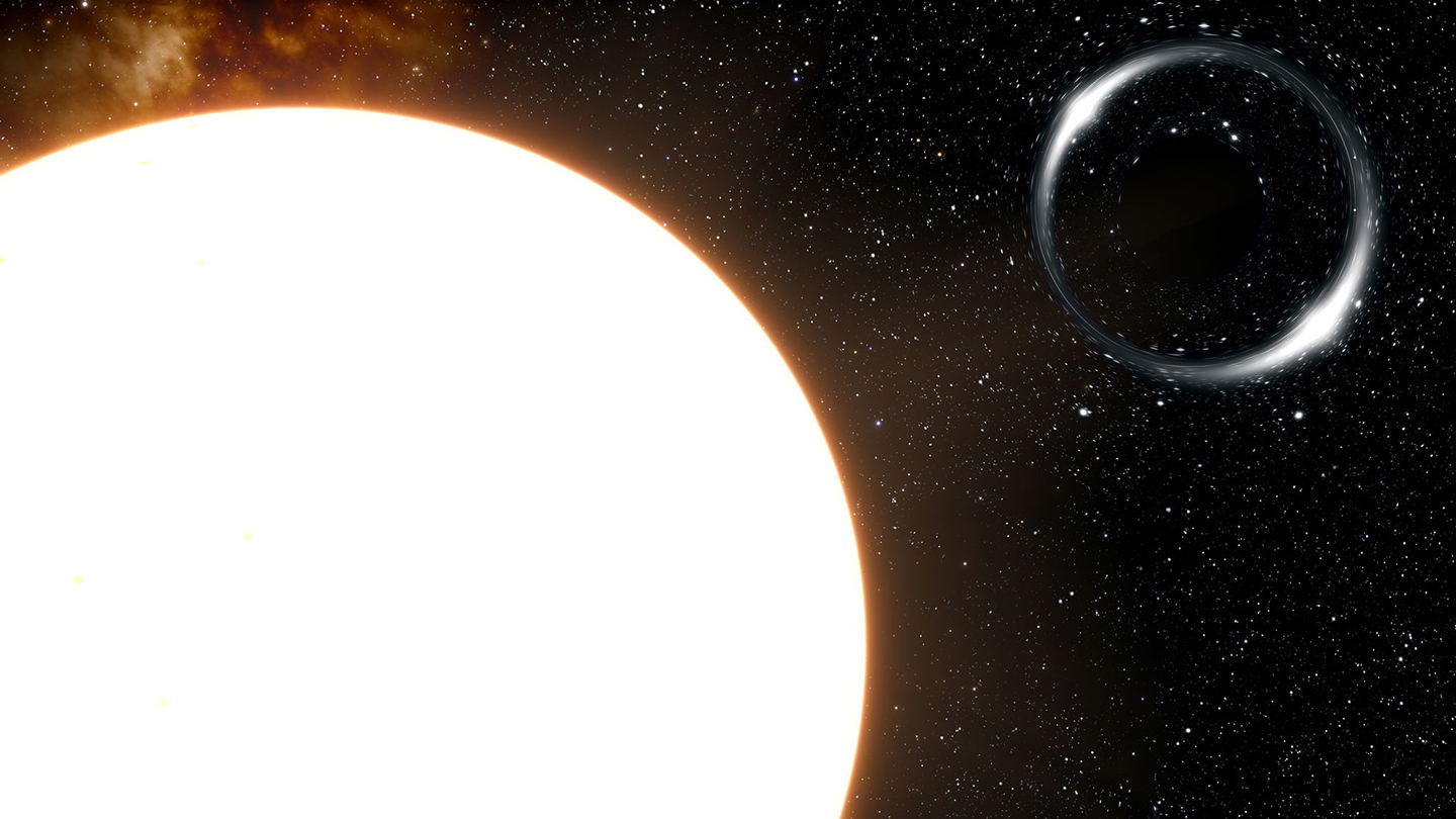 Artist's impression of the closest black hole to Earth and its Sun-like companion star.