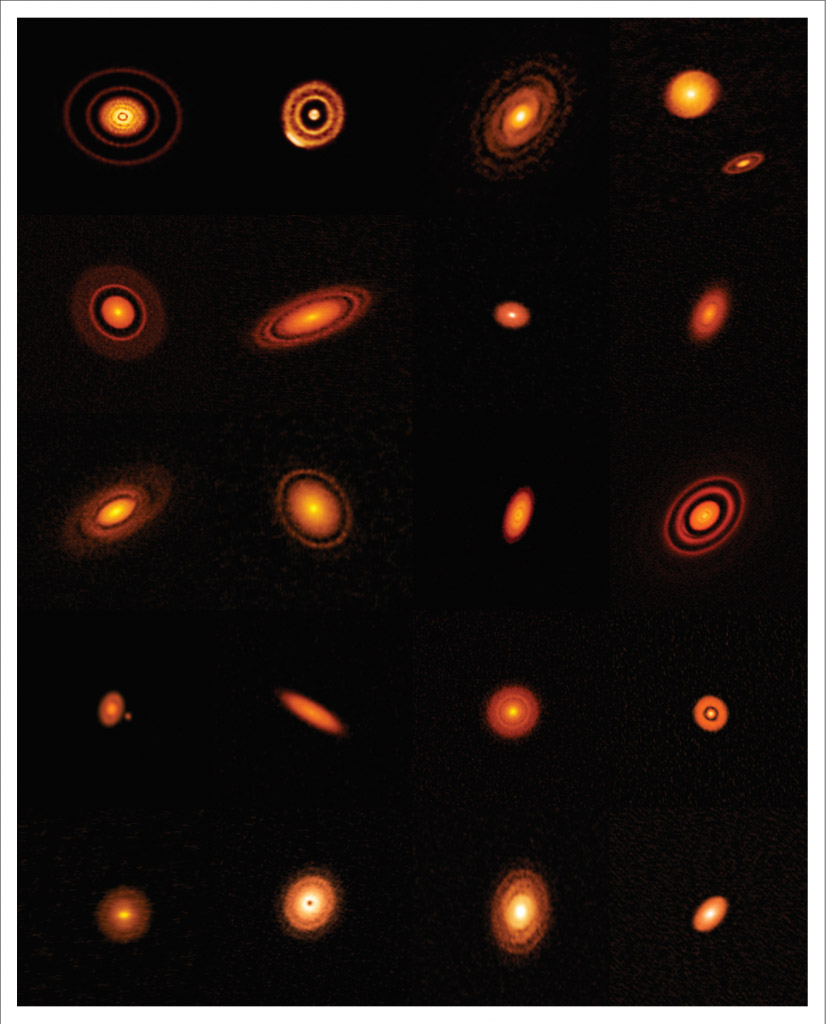 ALMA&#039;s high-resolution images of nearby protoplanetary disks, which are results of the Disk Substructures at High Angular Resolution Project (DSHARP).