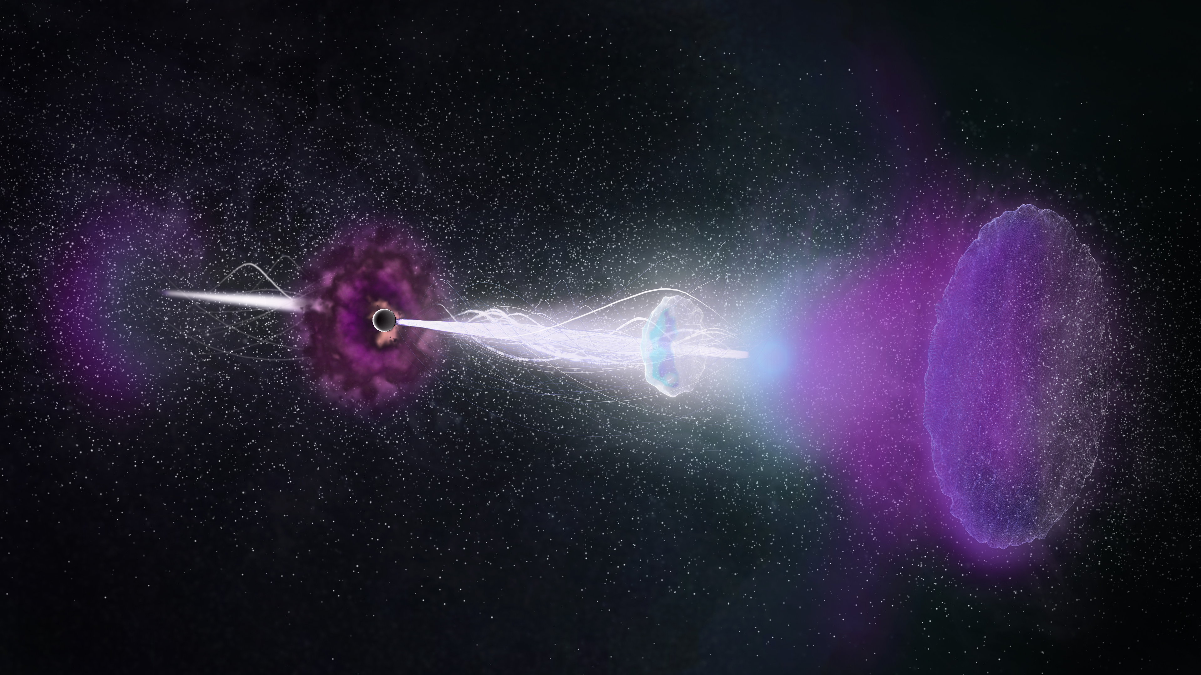 Artist impression of the &quot;reverse shock&quot; echoing back though the jets of the gamma-ray burst (GRB 161219B).