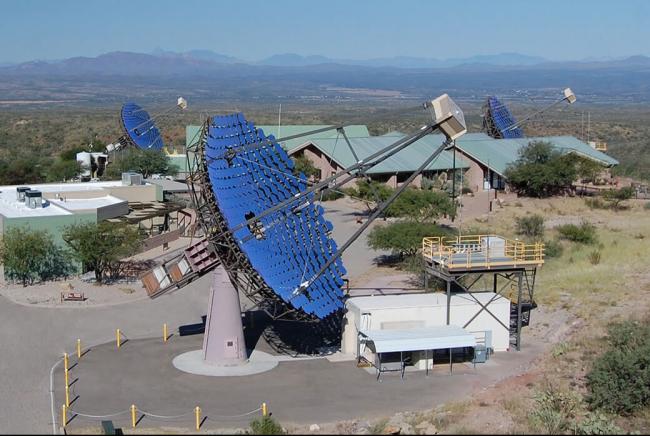 the 12-meter telescopes comprising the VERITAS gamma ray observatory