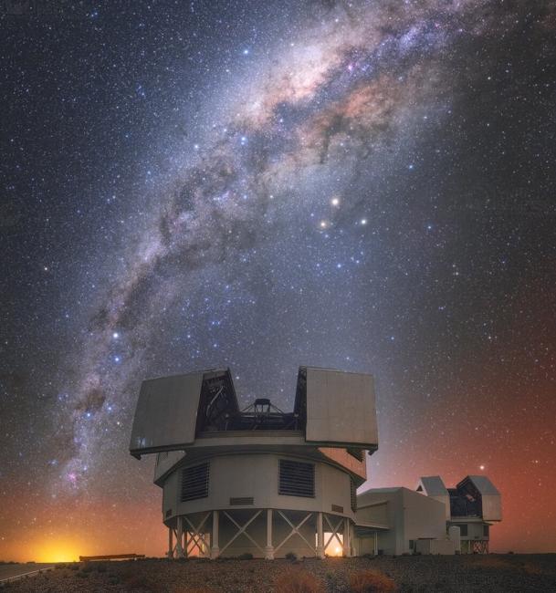 The Milky Way seen over the twin Magellan Telescopes in Chile