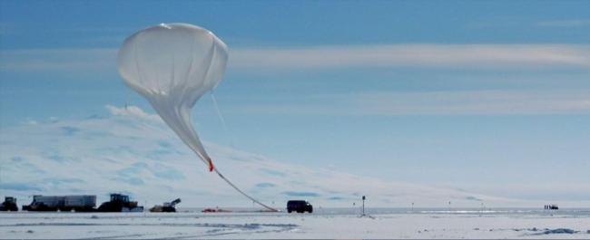 The launch of the NASA Super-Pressure Balloon carrying the Stratospheric Terahertz Observatory from McMurdo Station in Antarctica on December 8, 2016.