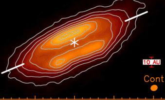 ALMA submiilimeter image of the dusty circumstellar disc around a young star