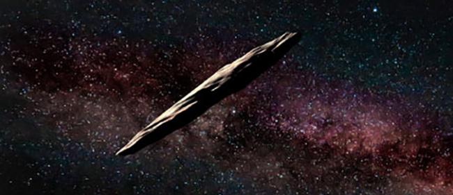 artist's rendering of 'Oumuamua
