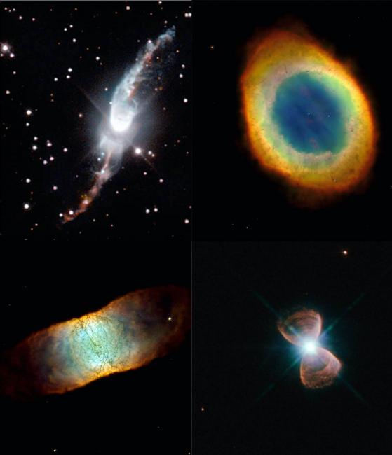 four planetary nebulae as seen by Hubble