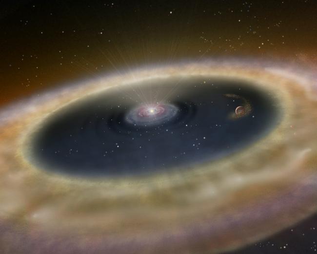 artist's conception of a planet-forming, circumstellar disk around a young star