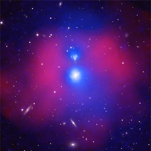 collision of two clusters of galaxies seen at multiple wavelengths