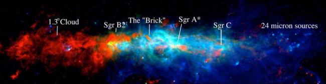 three-color image of the Milky Way’s central molecular zone