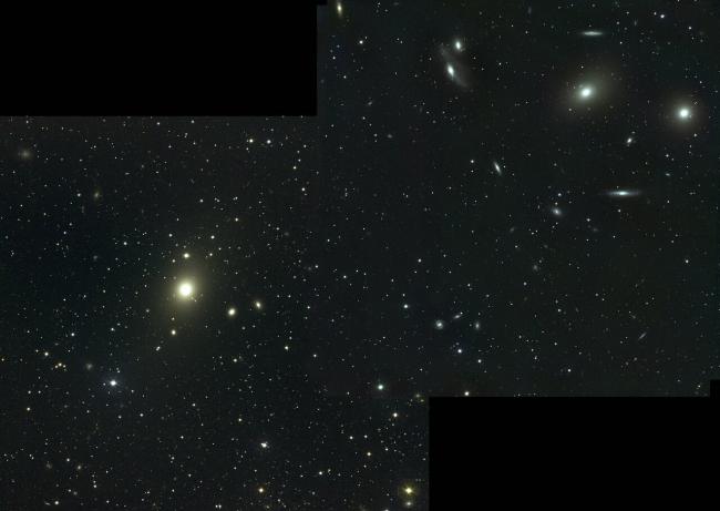 A photo of the Virgo cluster of galaxies with over 2000 members.
