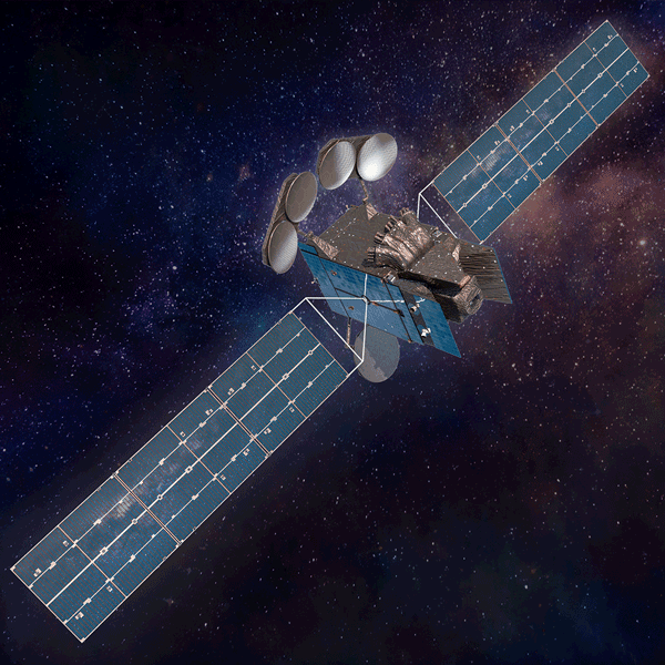 Artist's illustration of the satellite that will hold TEMPO. The satellite appears in space.