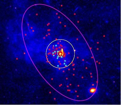 A Cluster of X-Ray Binary Stars Near the Galaxy's Center